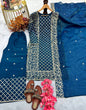 Load image into Gallery viewer, Blue Premium Designer Party Wear Ready-Made Top, Plazzo &amp; Dupatta Set ClothsVilla