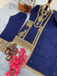 Load image into Gallery viewer, Blue Premium Designer Ready-to-Wear Top, Plazzo &amp; Dupatta Set Clothsvilla