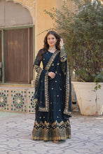 Load image into Gallery viewer, Blue Premium Designer Readymade Gown with Dupatta Clothsvilla