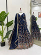 Load image into Gallery viewer, Blue Premium Faux Georgette Anarkali Gown with Dupatta ClothsVilla
