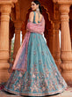 Load image into Gallery viewer, Blue Pure Tissue Semi-Stitched Lehenga Choli Set with Zarkan ClothsVilla