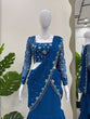 Load image into Gallery viewer, Blue Ready-to-Wear Designer Lehenga Saree – Elegant Thread &amp; Sequin Work