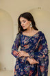 Load image into Gallery viewer, Blue Ready-to-Wear Georgette 3-Layer Ruffle Saree with Floral Digital Print &amp; Lace Border  Stitched Blouse Included ClothsVilla