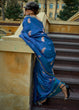 Load image into Gallery viewer, Blue Regal Banarasi Satin Silk Saree – Timeless Elegance ClothsVilla