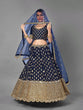 Load image into Gallery viewer, Blue Regal Banglori Silk Lehenga Set with Heavy Zari, Foil &amp; Real Mirror Work ClothsVilla