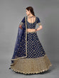 Load image into Gallery viewer, Blue Regal Banglori Silk Lehenga Set with Heavy Zari, Foil &amp; Real Mirror Work ClothsVilla