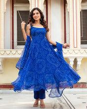 Load image into Gallery viewer, Blue Ri8 Fashion Exclusive Digital Printed Organza Silk Anarkali Suit ClothsVilla