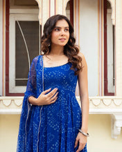 Load image into Gallery viewer, Blue Ri8 Fashion Exclusive Digital Printed Organza Silk Anarkali Suit ClothsVilla