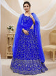 Load image into Gallery viewer, Blue Sequins Georgette Wedding Wear Lehenga Choli ClothsVilla