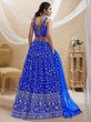 Load image into Gallery viewer, Blue Sequins Georgette Wedding Wear Lehenga Choli ClothsVilla