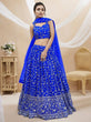 Load image into Gallery viewer, Blue Sequins Georgette Wedding Wear Lehenga Choli ClothsVilla