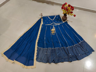 Blue Sequins & Zari Embroidered Lehenga choli ClothsVilla