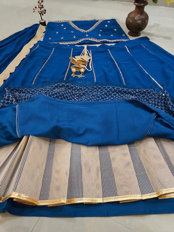 Blue Sequins & Zari Embroidered Lehenga choli ClothsVilla