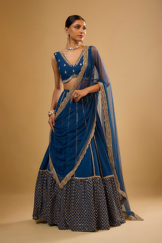 Blue Sequins & Zari Embroidered Lehenga choli ClothsVilla