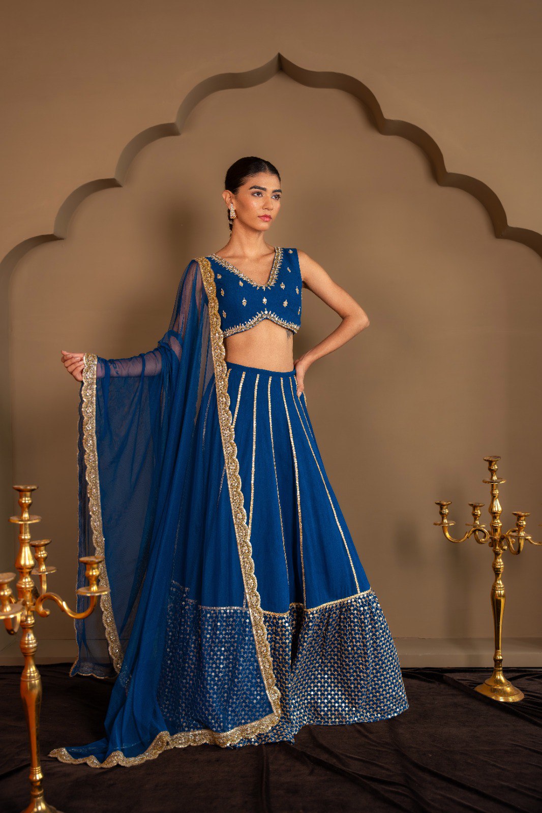 Blue Sequins & Zari Embroidered Lehenga choli ClothsVilla