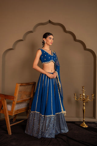 Blue Sequins & Zari Embroidered Lehenga choli ClothsVilla