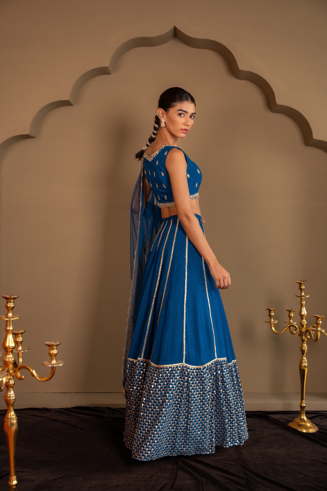 Blue Sequins & Zari Embroidered Lehenga choli ClothsVilla