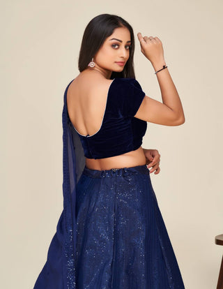 Blue Shine Bright in This Stunning Two-Tone Lehenga Set ClothsVilla