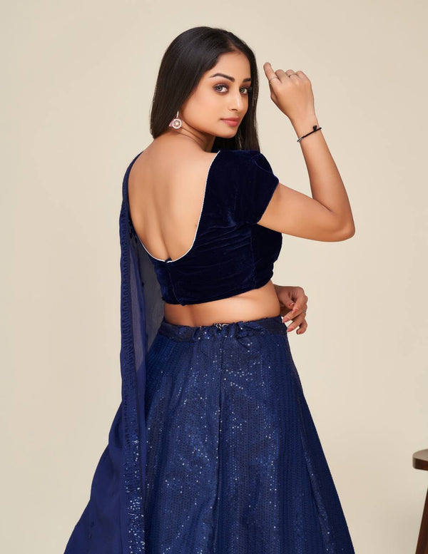 Blue Shine Bright in This Stunning Two-Tone Lehenga Set ClothsVilla