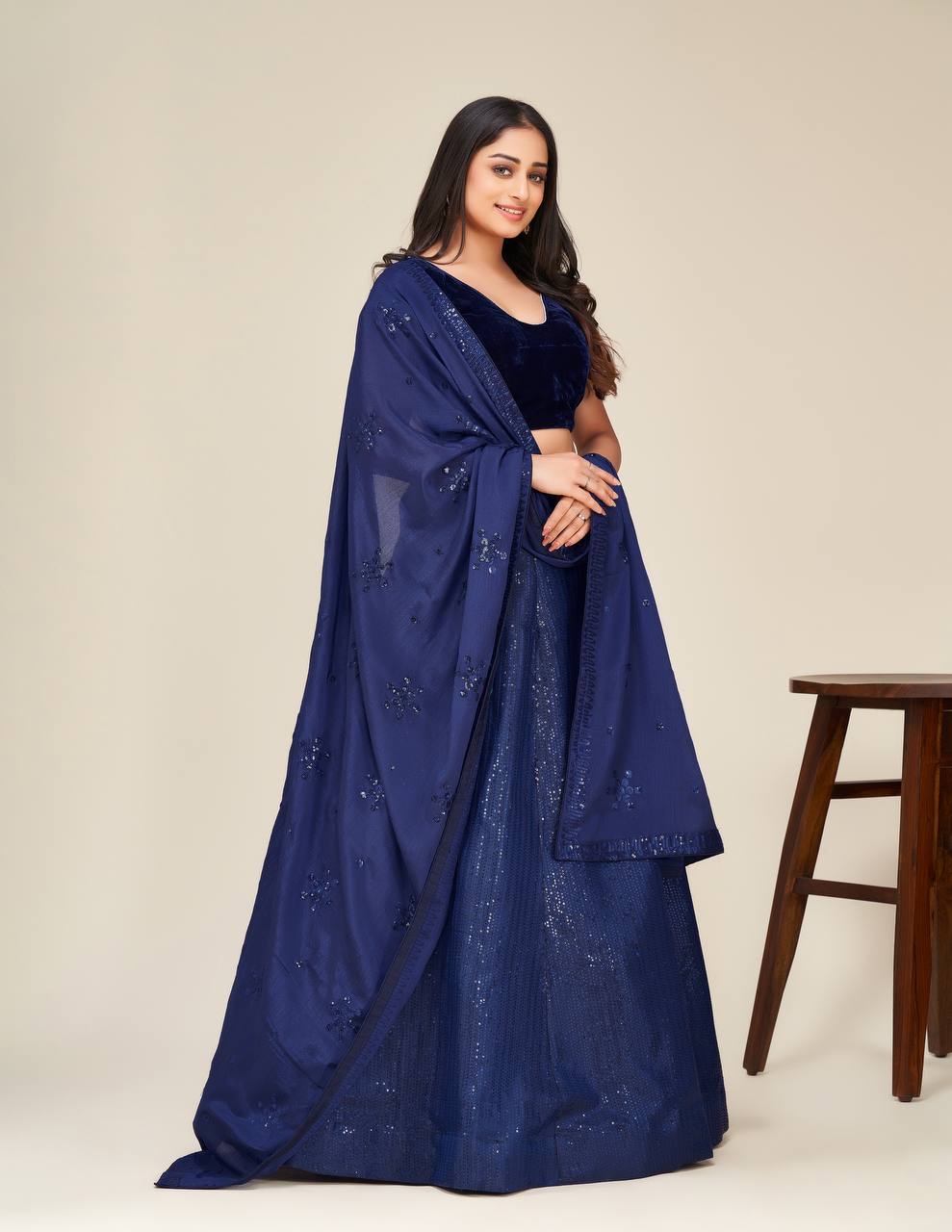 Blue Shine Bright in This Stunning Two-Tone Lehenga Set ClothsVilla