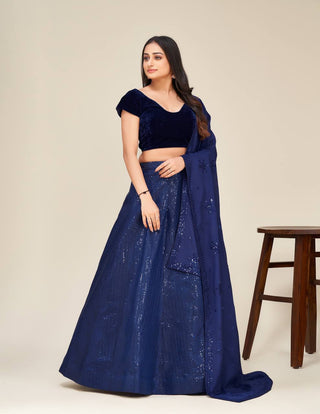Blue Shine Bright in This Stunning Two-Tone Lehenga Set ClothsVilla