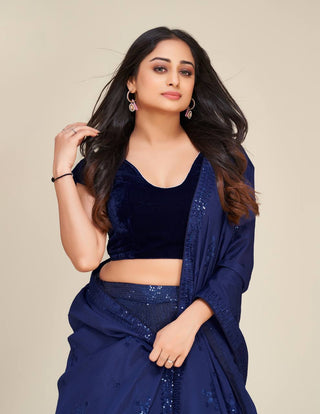 Blue Shine Bright in This Stunning Two-Tone Lehenga Set ClothsVilla