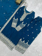 Load image into Gallery viewer, Blue Silk Embroidered Kurta Pant Set ClothsVilla