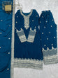 Load image into Gallery viewer, Blue Silk Embroidered Kurta Pant Set ClothsVilla