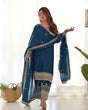 Load image into Gallery viewer, Blue Silk Embroidered Kurta Pant Set ClothsVilla