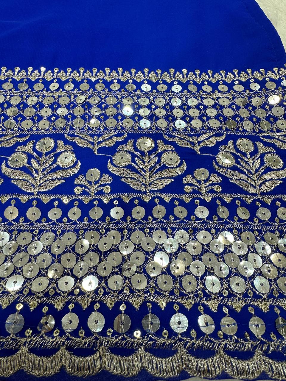 Blue Stunning Faux Georgette Sharara Set – A Perfect Festive Ensemble ClothsVilla