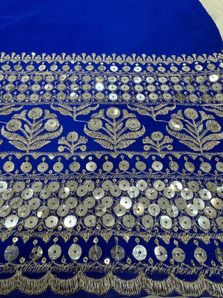 Blue Stunning Faux Georgette Sharara Set – A Perfect Festive Ensemble ClothsVilla
