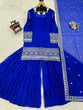 Load image into Gallery viewer, Blue Stunning Faux Georgette Sharara Set – A Perfect Festive Ensemble ClothsVilla