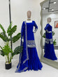 Load image into Gallery viewer, Blue Stunning Faux Georgette Sharara Set – A Perfect Festive Ensemble ClothsVilla