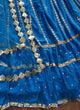 Load image into Gallery viewer, Blue Stunning Georgette Semi-Stitched Lehenga with Ruffle Border Sequins, Heavy Embroidered Faux Georgette Blouse, and Soft Net Dupatta ClothsVilla
