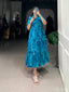 Blue Sun-Kissed Elegance Floral Georgette Frock ClothsVilla