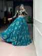 Load image into Gallery viewer, Blue Tasar Silk Lehenga &amp; Embroidered Blouse ClothsVilla
