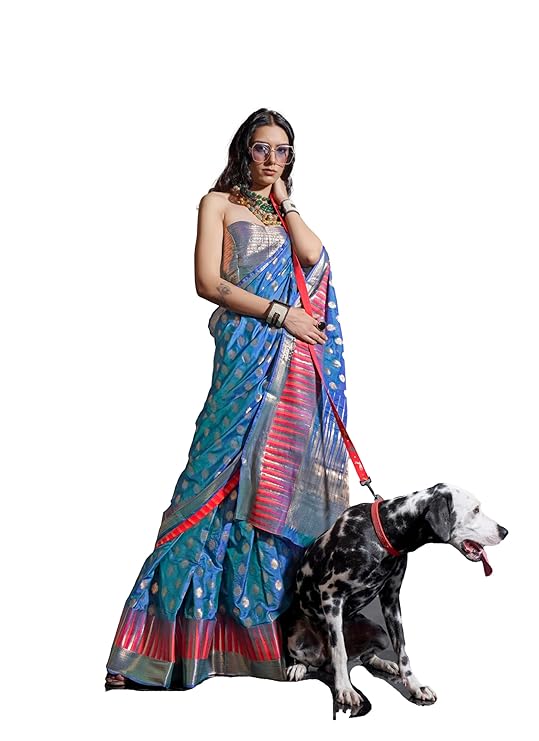 Blue Timeless Banarasi Blended Silk Saree with Intricate Design – Perfect for Grand Occasions ClothsVilla