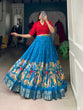 Load image into Gallery viewer, Blue Timeless Elegance Dola Silk Kalamkari Lehenga Set