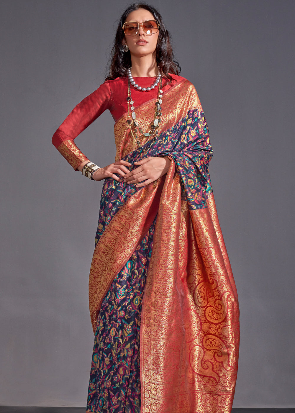 Blue Versatile Elegance Modal Silk Saree – Effortless Style for Every Occasion Secondary image