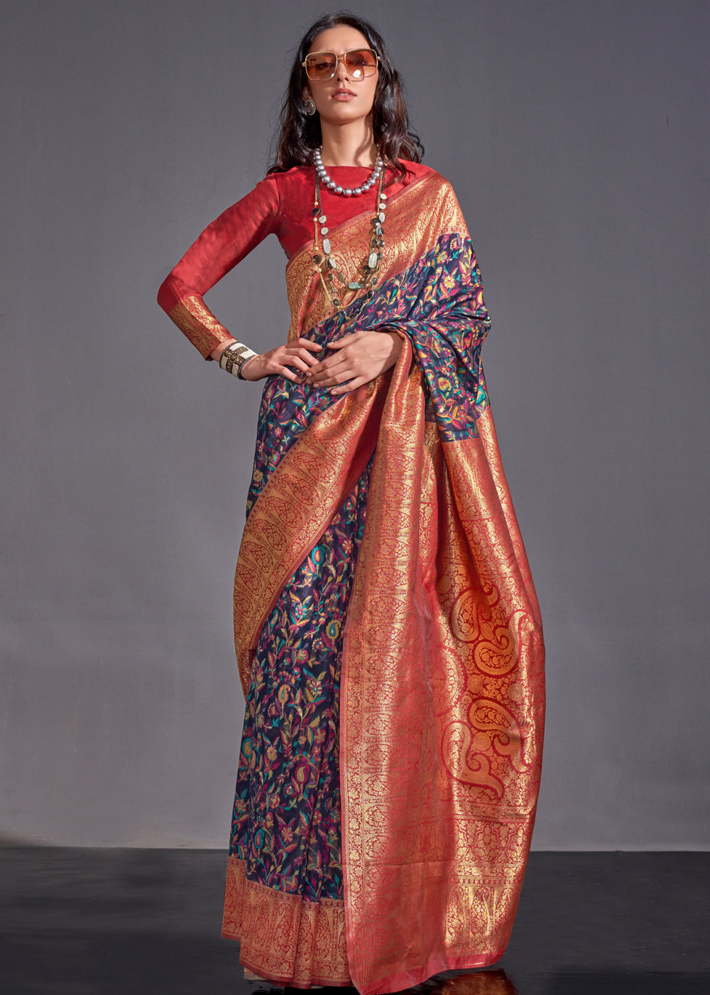 Blue Versatile Elegance Modal Silk Saree – Effortless Style for Every Occasion ClothsVilla Main image