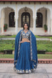 Load image into Gallery viewer, Blue Vichitra Silk Heavy Sequins &amp; Thread Embroidered Lehenga Set with Unstitched Blouse &amp; Designer Dupatta – Full-Stitched Lehenga ClothsVilla