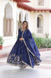 Load image into Gallery viewer, Blue Vichitra Silk Sequins Embroidered Anarkali Gown with Fancy V-Neck &amp; Designer Dupatta – Fully Stitched Party &amp; Festive Wear ClothsVilla