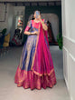 Load image into Gallery viewer, Regal Blue Zari Woven Kanjivaram Gown with Net Dupatta ClothsVilla