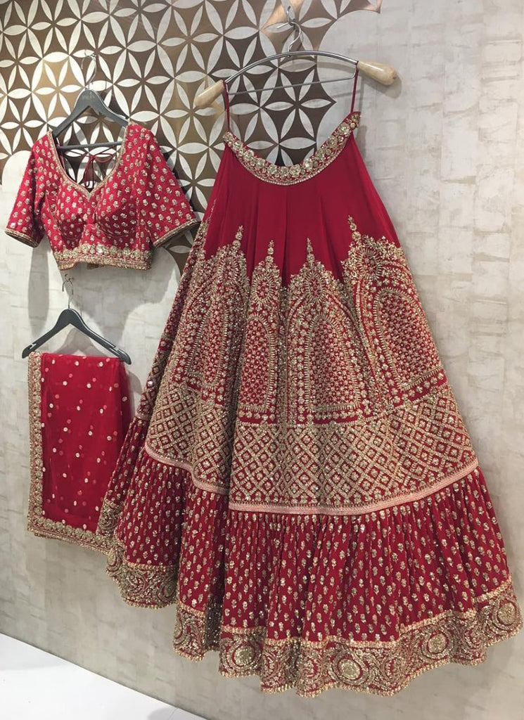 Bluming Faux Georgette Lehenga Set with Exquisite Sequin & Jari Embroidery ClothsVilla