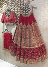 Load image into Gallery viewer, Bluming Faux Georgette Lehenga Set with Exquisite Sequin &amp; Jari Embroidery ClothsVilla