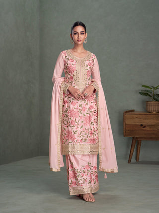 Blush Pink Embroidered Palazzo Set ClothsVilla