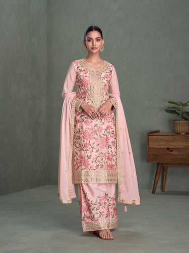 Blush Pink Embroidered Palazzo Set ClothsVilla