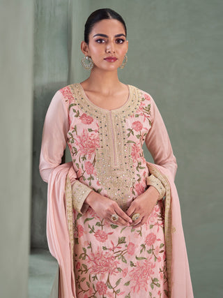 Blush Pink Embroidered Palazzo Set ClothsVilla