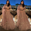 Load image into Gallery viewer, Blushing Elegance Peach Georgette Designer Lehenga with Sparkly Sequence Work ClothsVilla