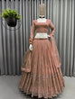 Load image into Gallery viewer, Blushing Elegance Peach Georgette Designer Lehenga with Sparkly Sequence Work ClothsVilla